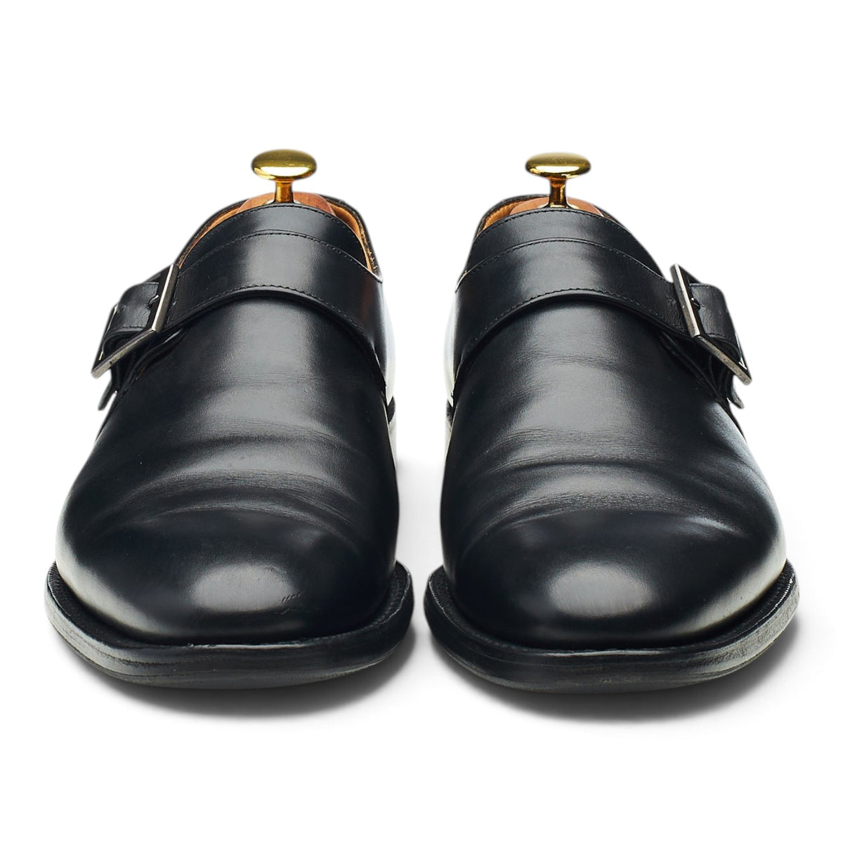 'Lisbon' Black Leather Monk Strap UK 8.5 F