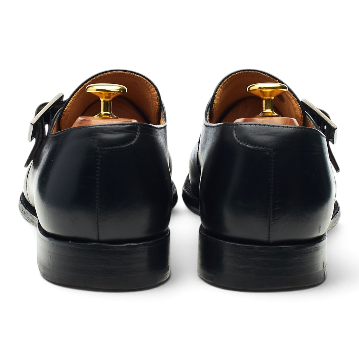 'Lisbon' Black Leather Monk Strap UK 8.5 F