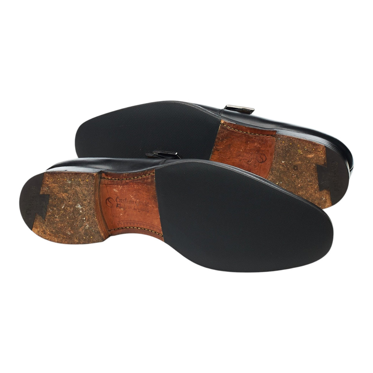 'Lisbon' Black Leather Monk Strap UK 8.5 F