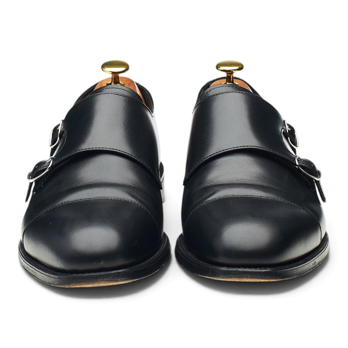 1880 'Cannon' Black Leather Monk Strap UK 8 F