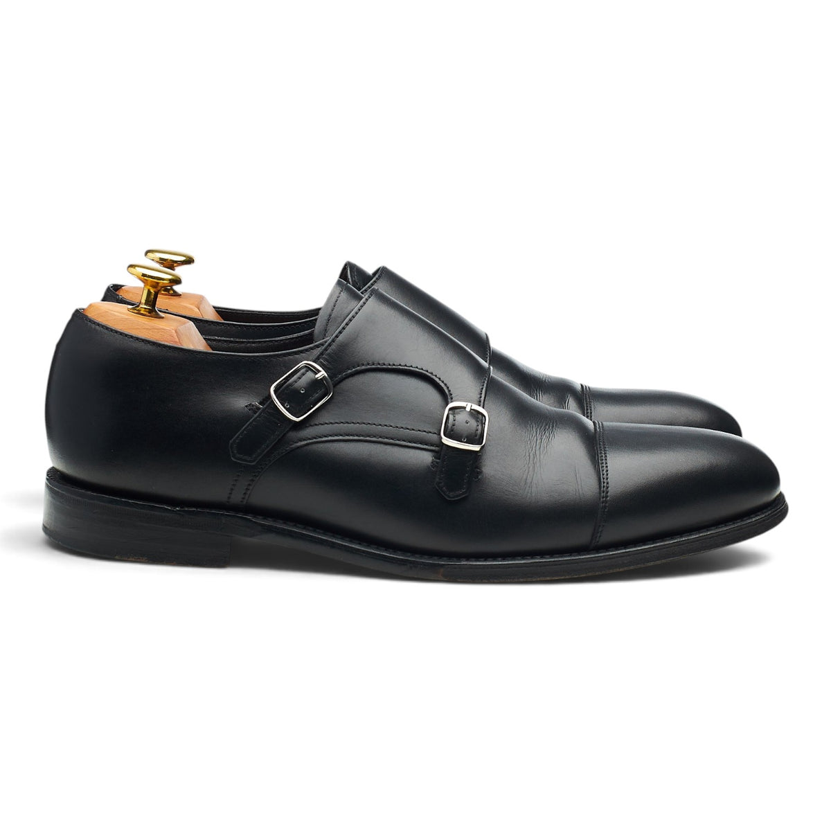 1880 'Cannon' Black Leather Monk Strap UK 8 F