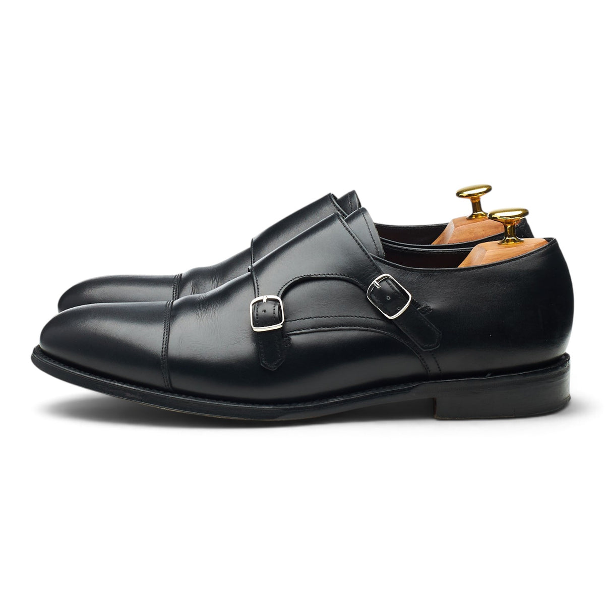 1880 'Cannon' Black Leather Monk Strap UK 8 F