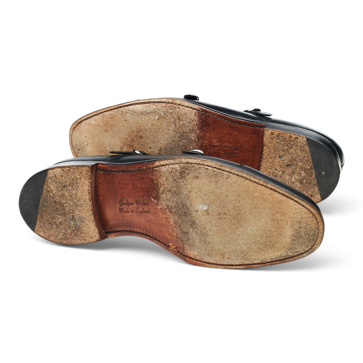 1880 'Cannon' Black Leather Monk Strap UK 8 F