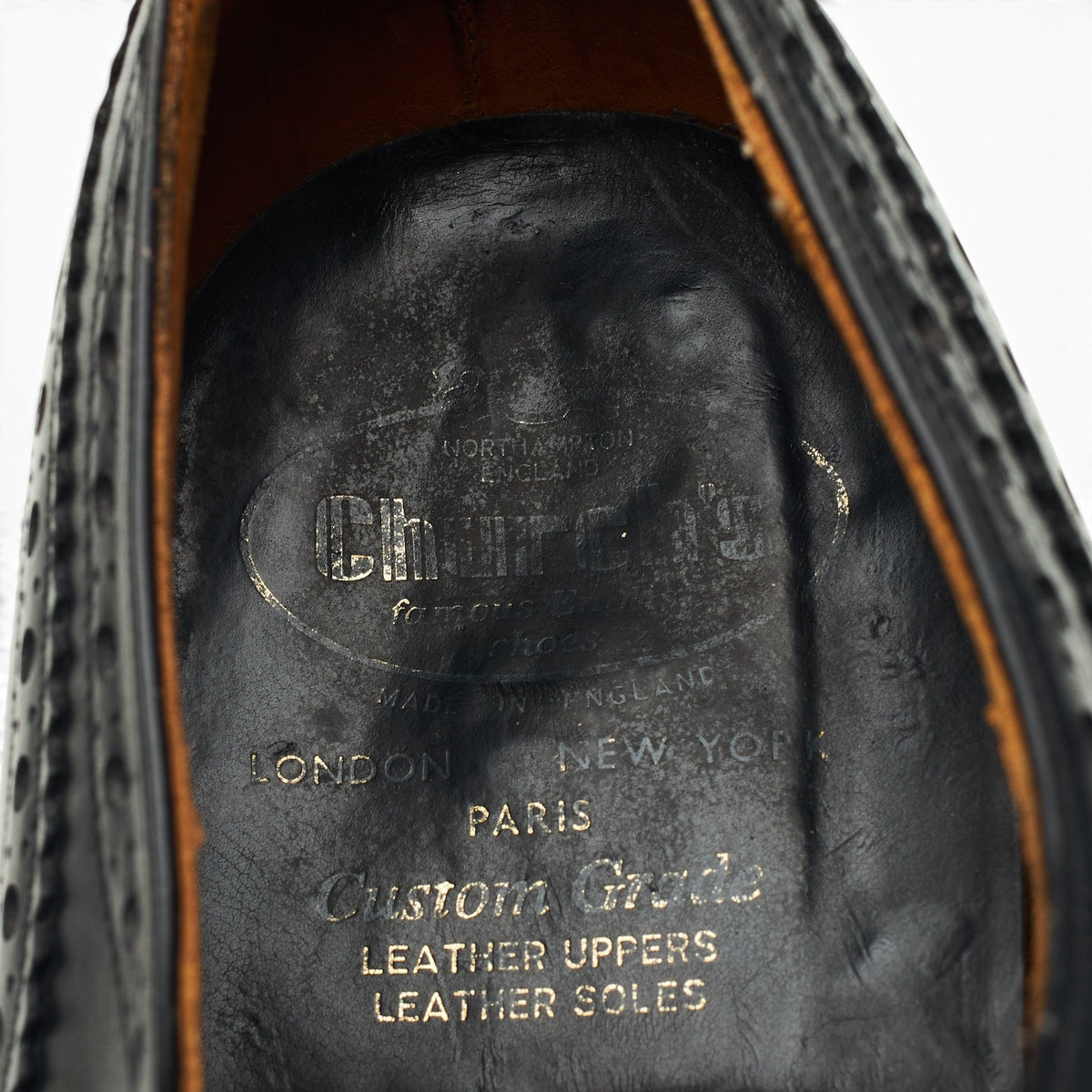 'Chetwynd' Black Leather Oxford Brogues UK 10.5 H