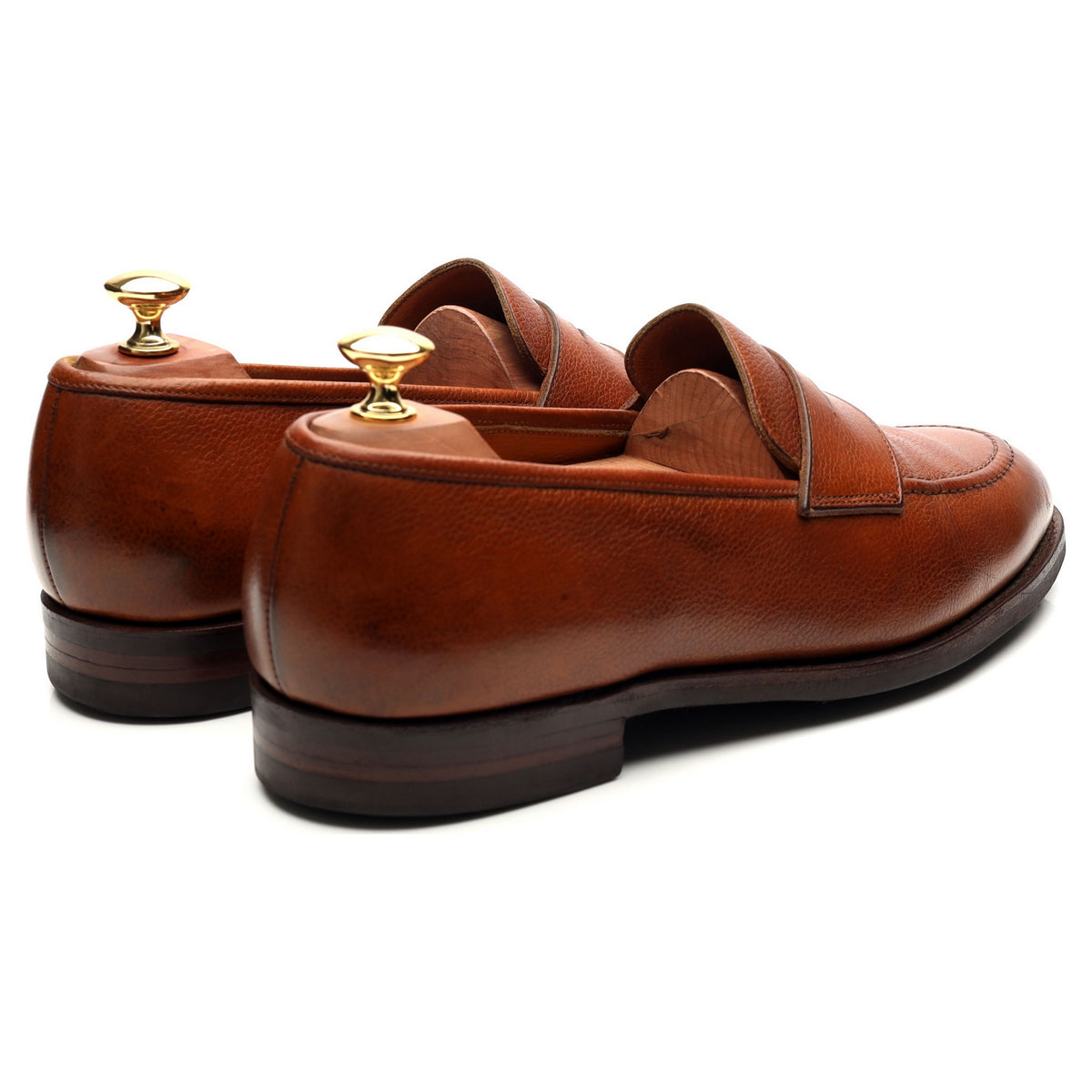 &#39;Stoke&#39; Tan Brown Leather Penny Loafers UK 9 EE