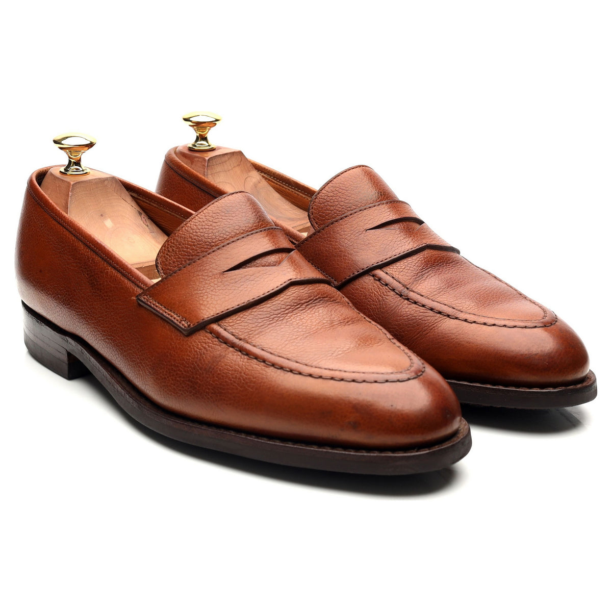 &#39;Stoke&#39; Tan Brown Leather Penny Loafers UK 9 EE