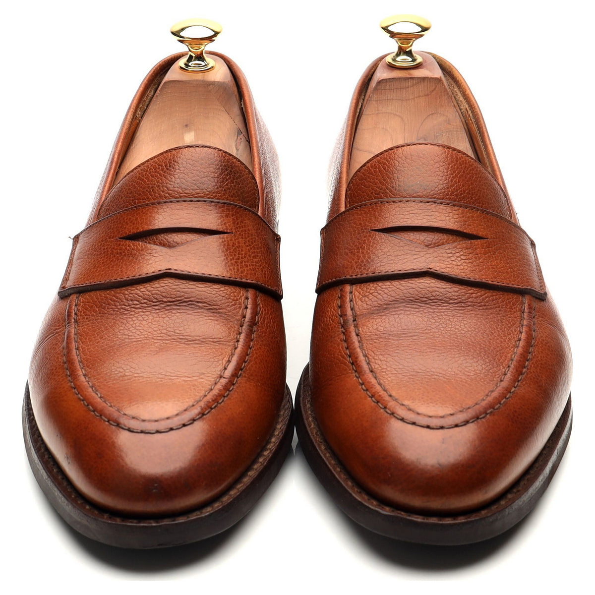 &#39;Stoke&#39; Tan Brown Leather Penny Loafers UK 9 EE