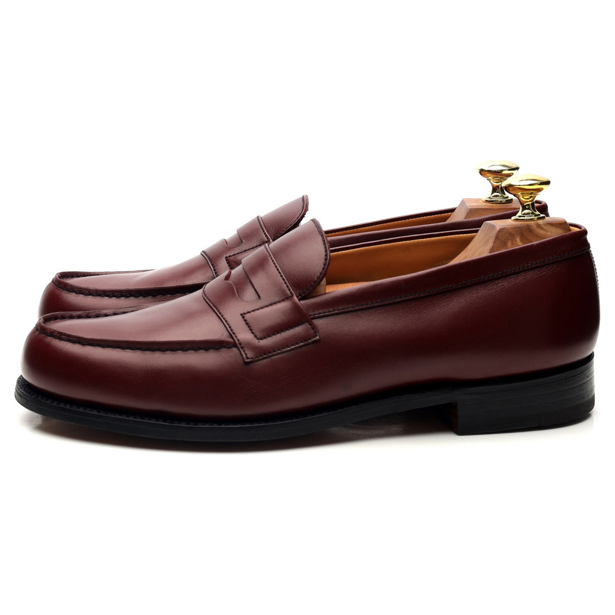 &#39;180 Mocassin&#39; Burgundy Leather Loafers 7.5 D UK 8.5