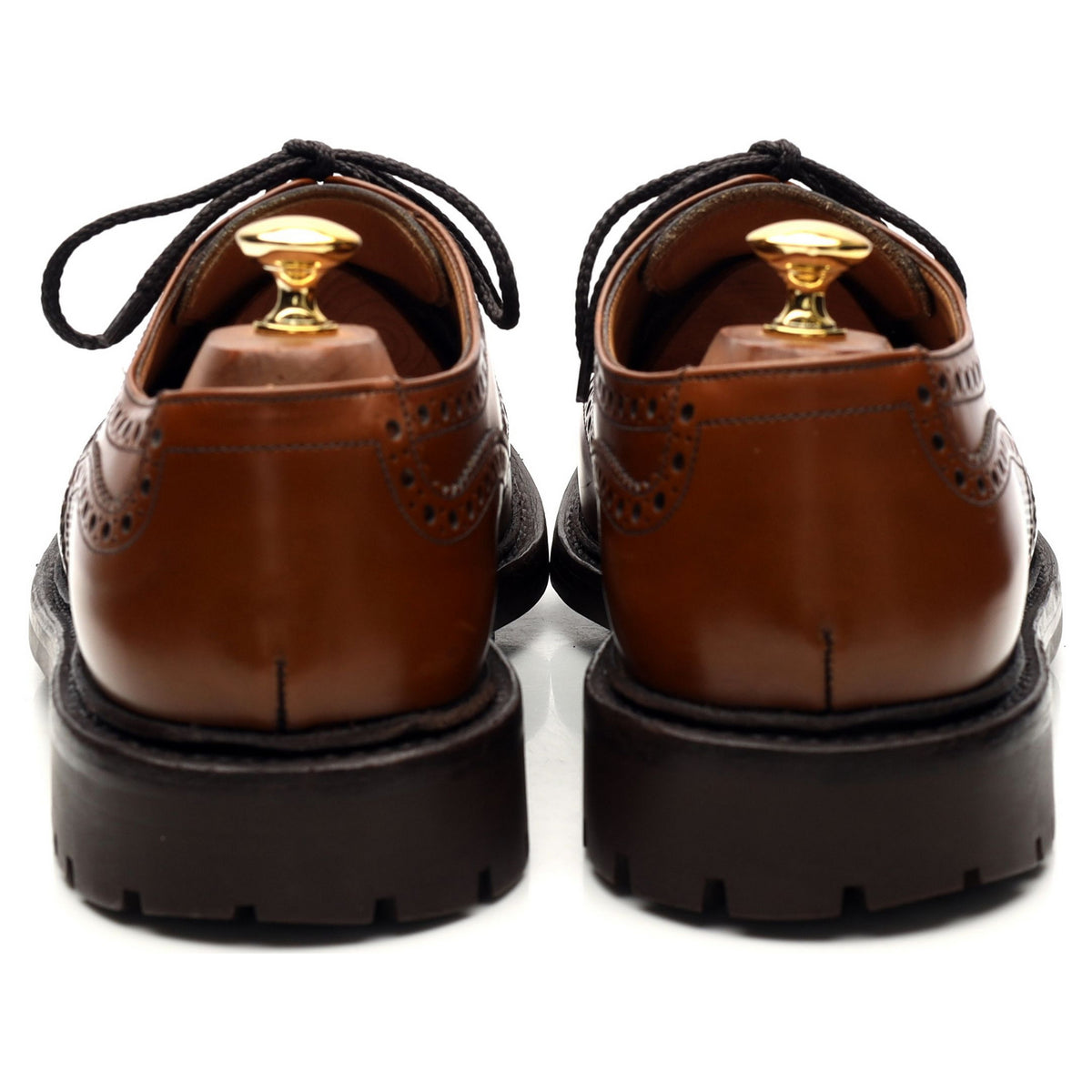 &#39;Plowden&#39; Tan Brown Leather Derby Brogues UK 10.5 G