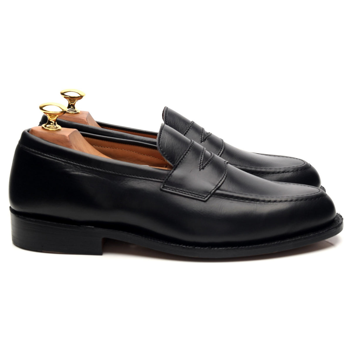 &#39;Harvard&#39; Black Leather Loafers UK 6