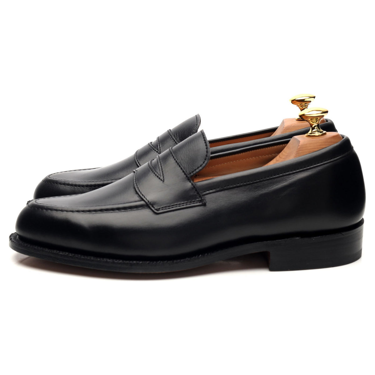 &#39;Harvard&#39; Black Leather Loafers UK 6