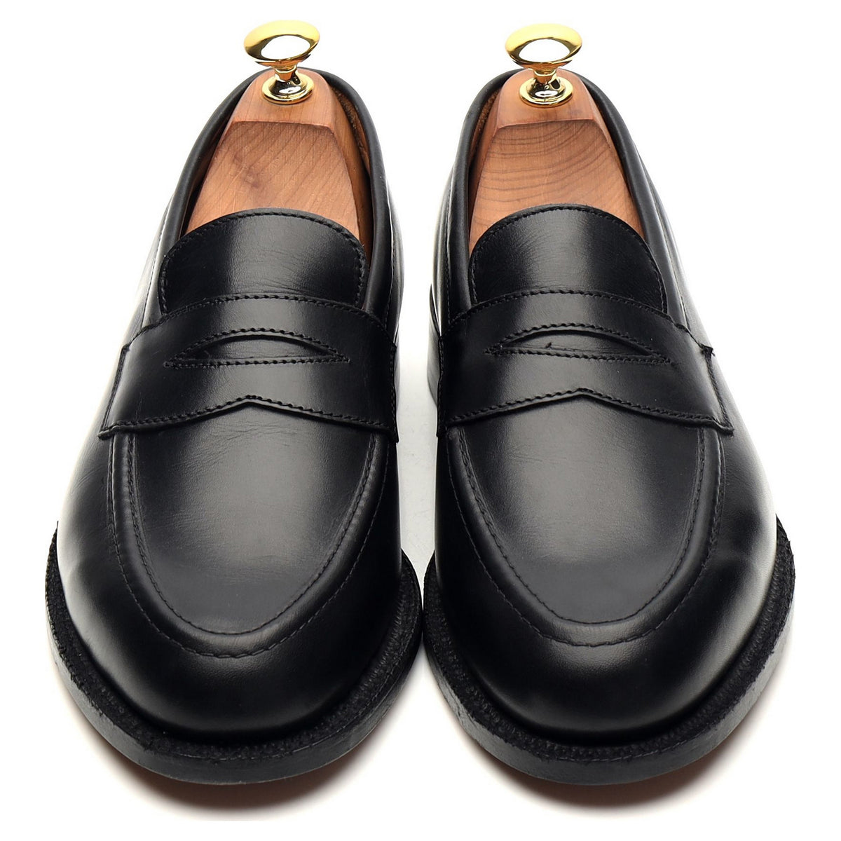 &#39;Harvard&#39; Black Leather Loafers UK 6