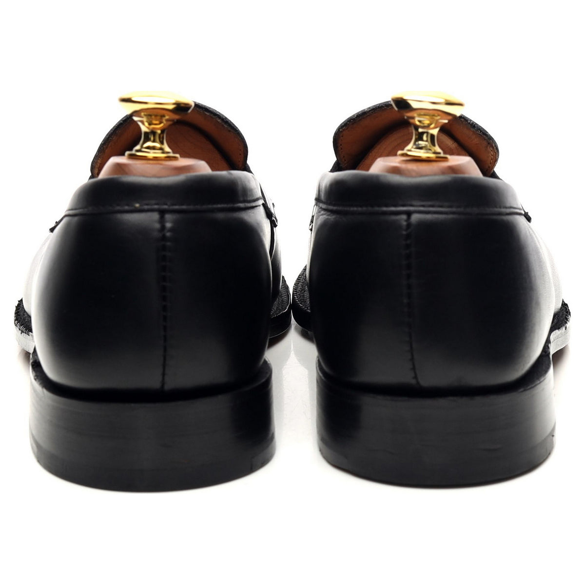 &#39;Harvard&#39; Black Leather Loafers UK 6