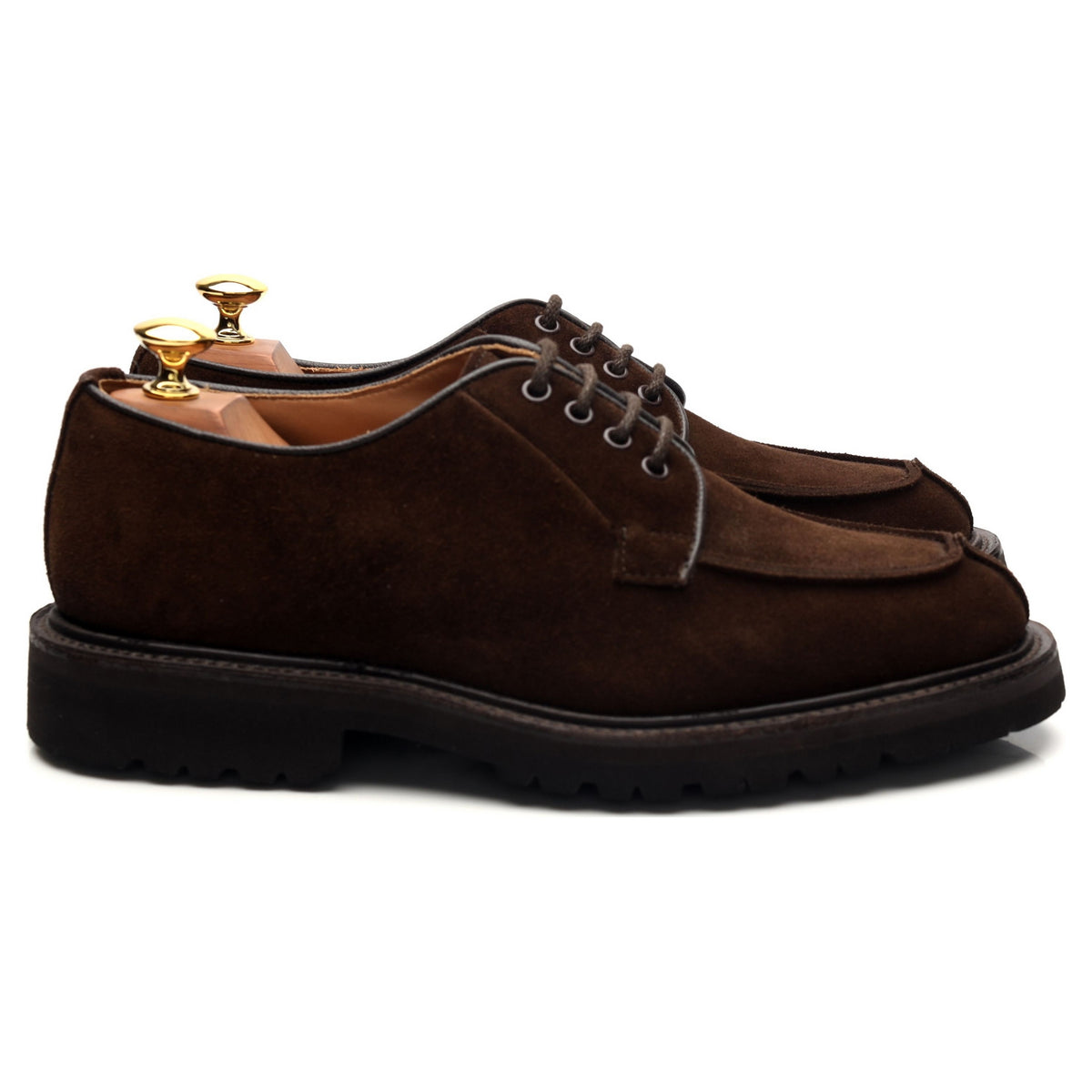 &#39;Stuart&#39; Dark Brown Suede Derby Split Toe UK 6.5