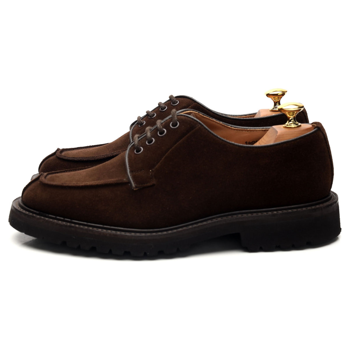 &#39;Stuart&#39; Dark Brown Suede Derby Split Toe UK 6.5