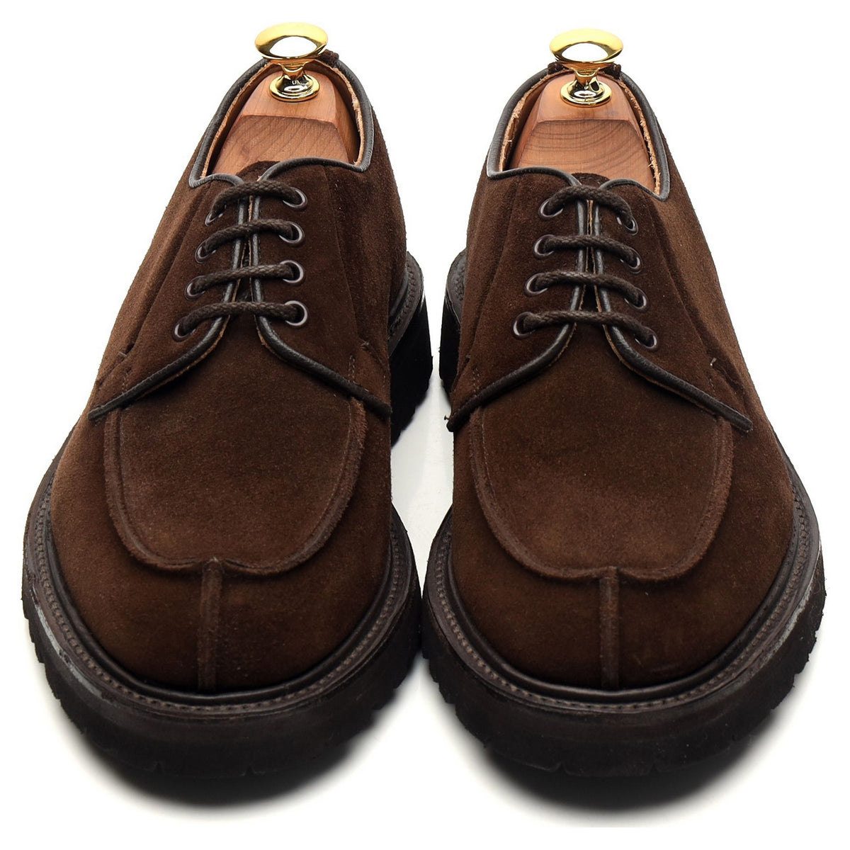 &#39;Stuart&#39; Dark Brown Suede Derby Split Toe UK 6.5