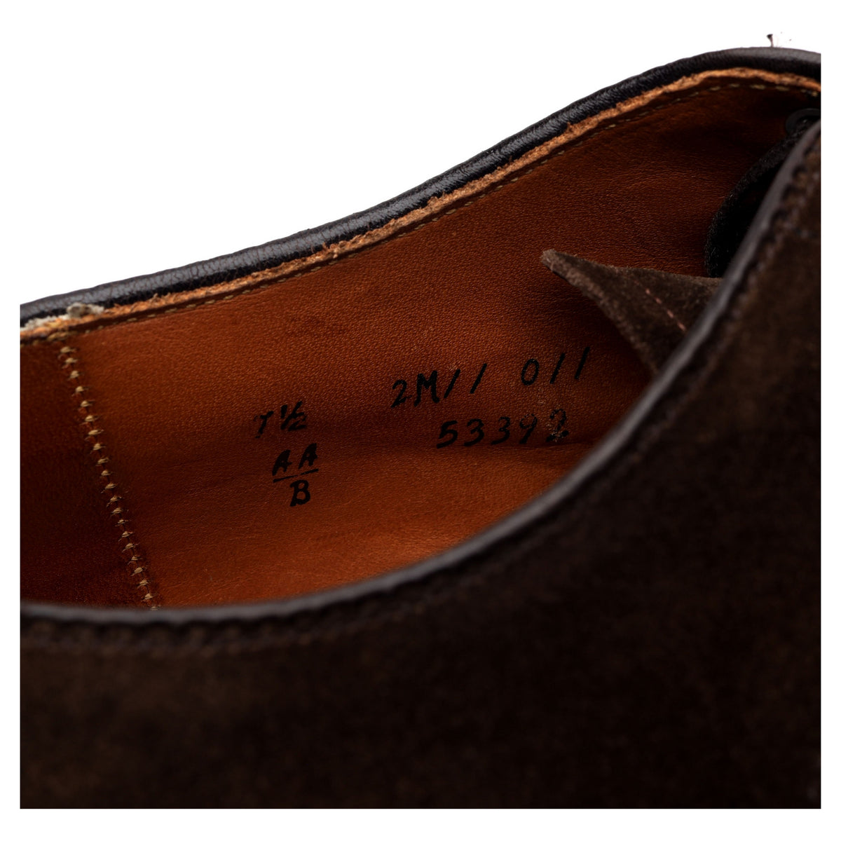 &#39;53393&#39; Dark Brown Suede Derby UK 7 US 7.5 B