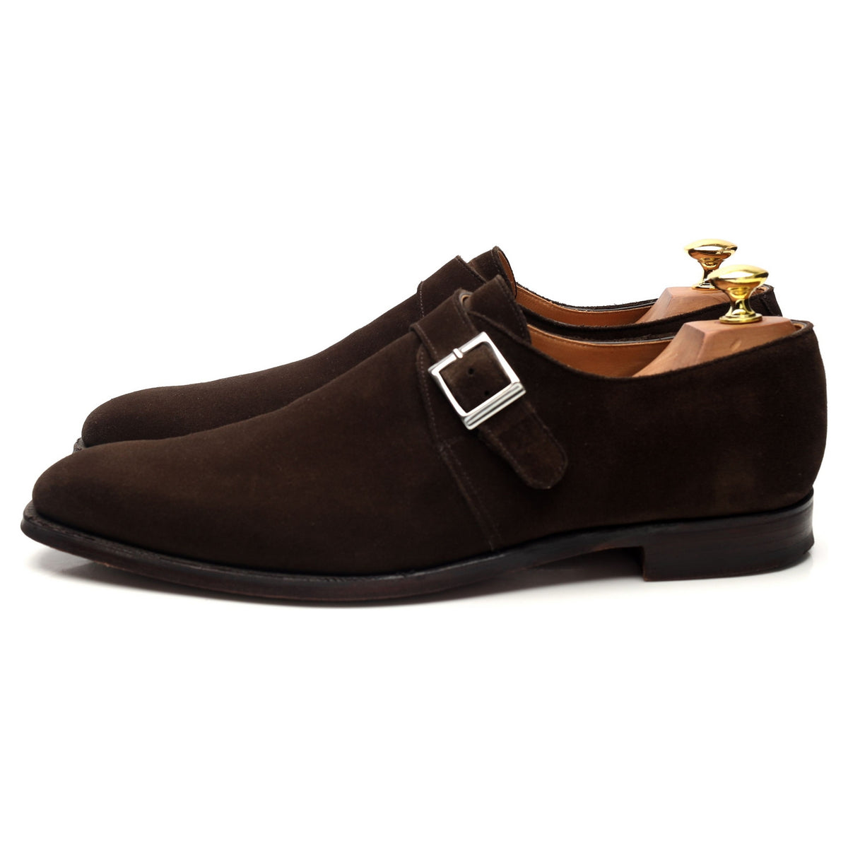 &#39;Monkton&#39; Dark Brown Suede Monk Strap UK 8.5 E