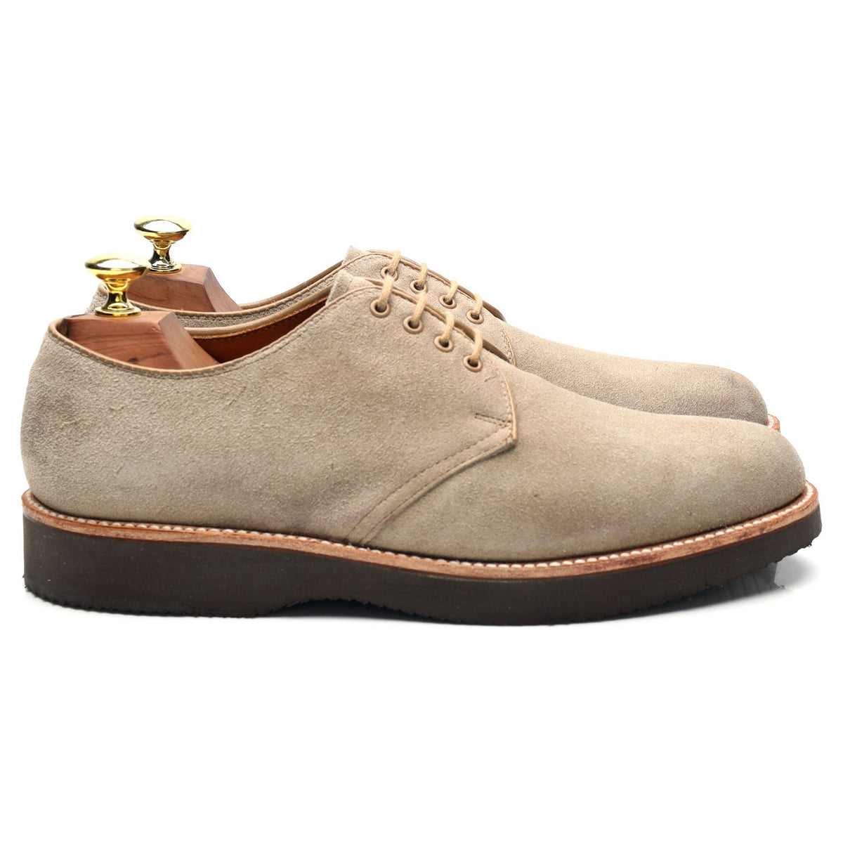 &#39;D6408&#39; Beige Suede Derby UK 7 US 7.5 D