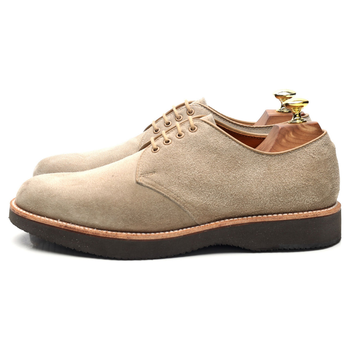 &#39;D6408&#39; Beige Suede Derby UK 7 US 7.5 D