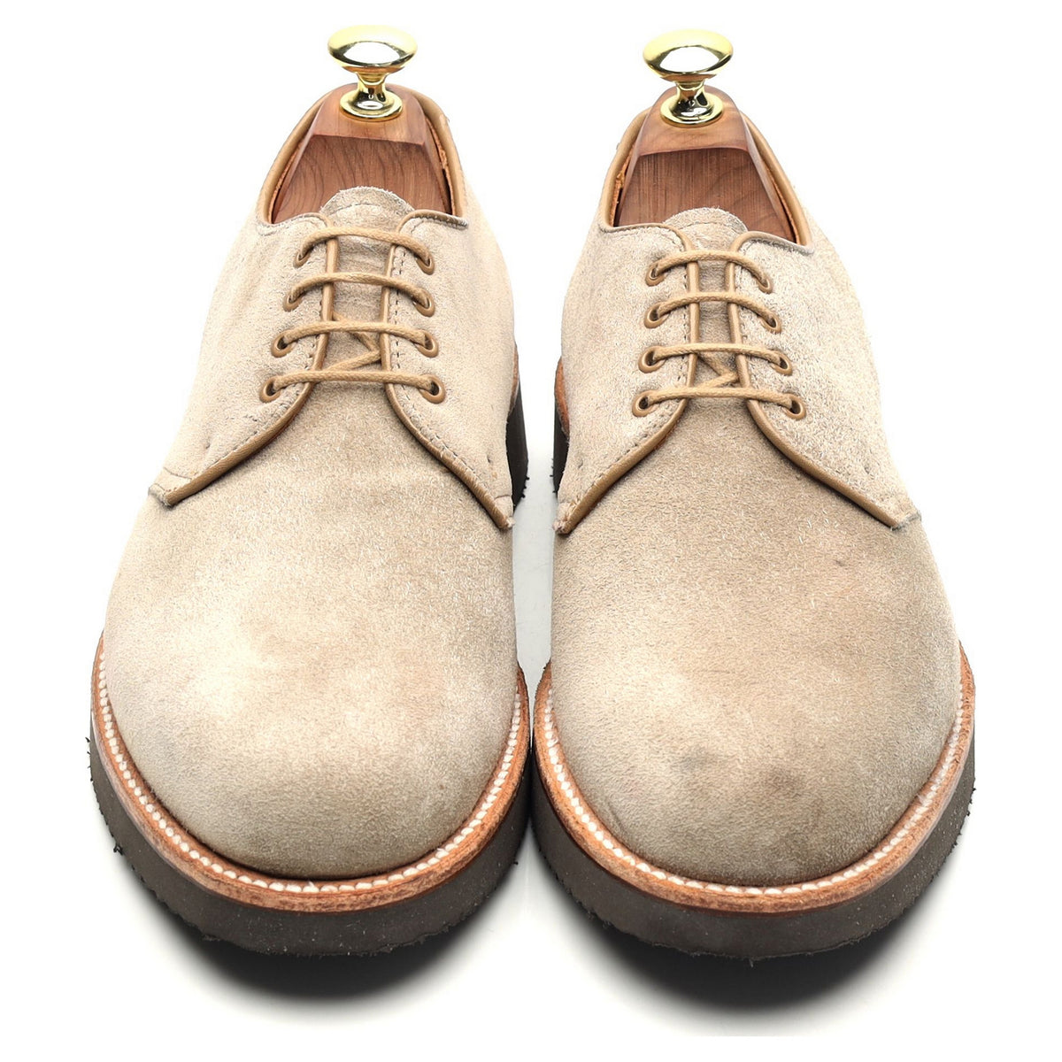 &#39;D6408&#39; Beige Suede Derby UK 7 US 7.5 D