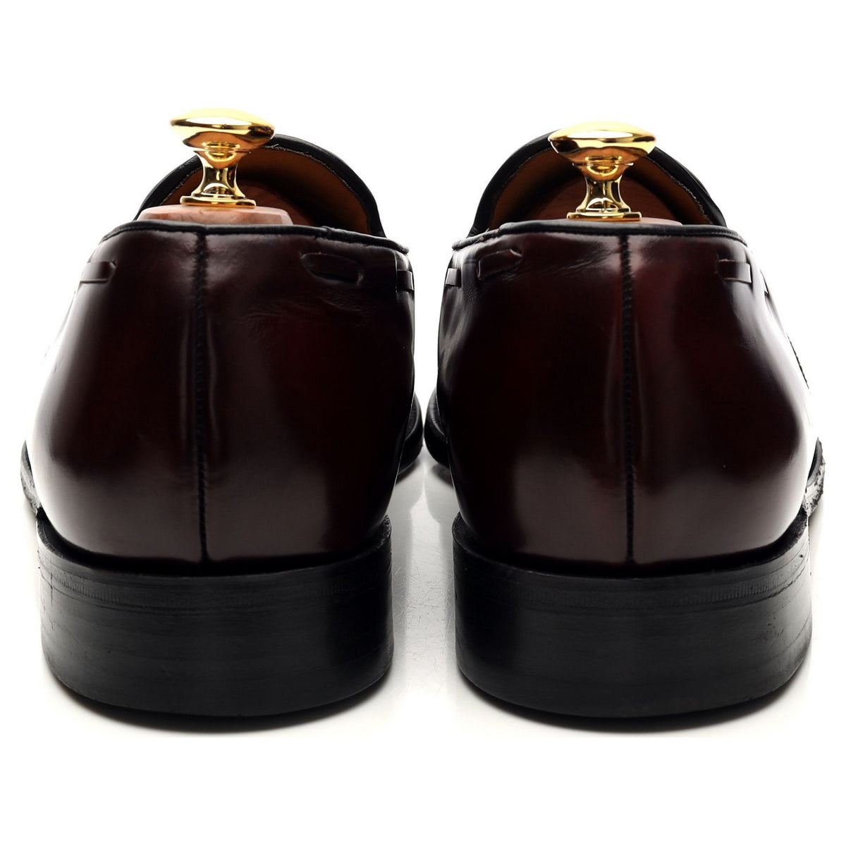 &#39;Clive&#39; Burgundy Leather Tassel Loafers UK 10.5 F