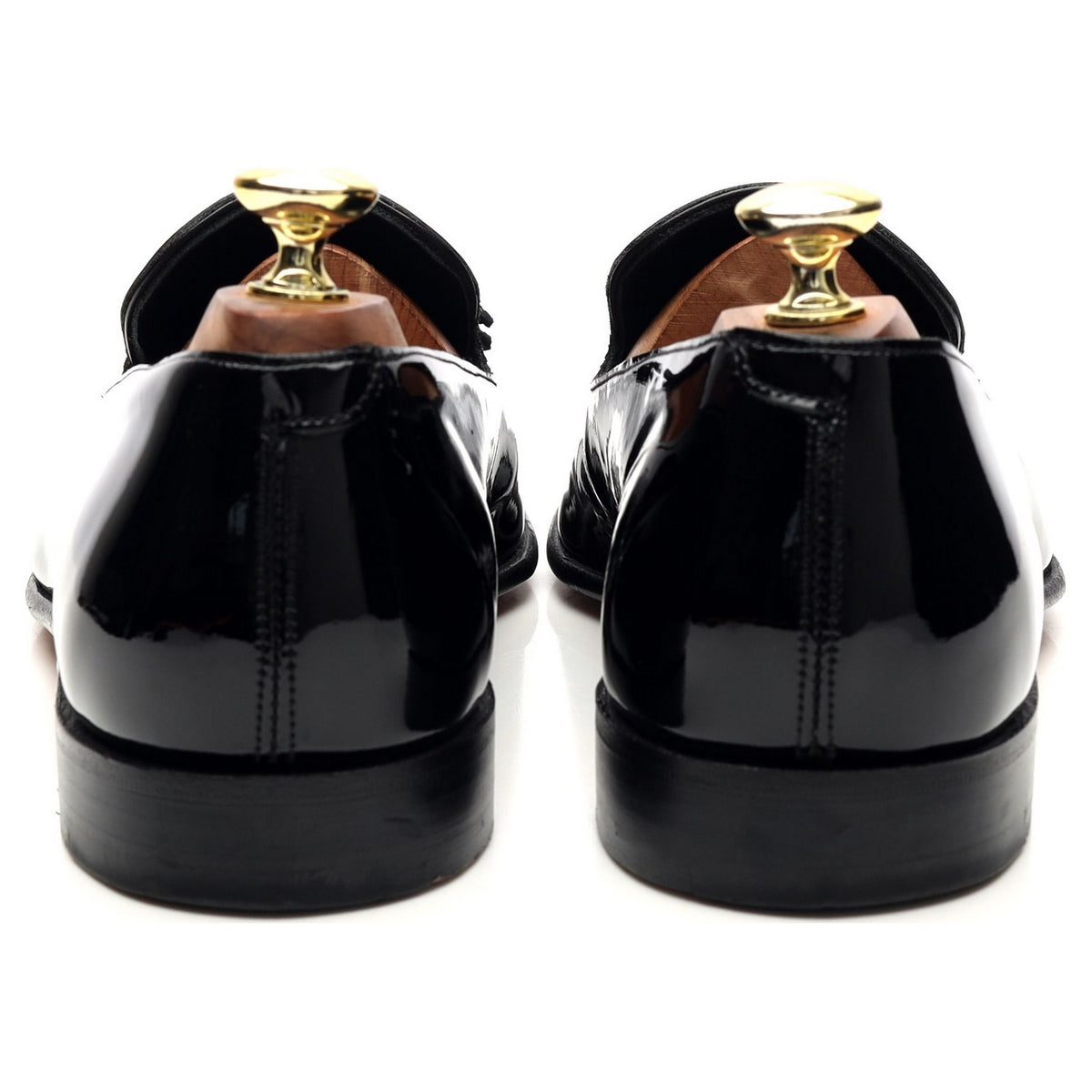 &#39;Astaire&#39; Black Patent Leather Tassel Loafers UK 7 F