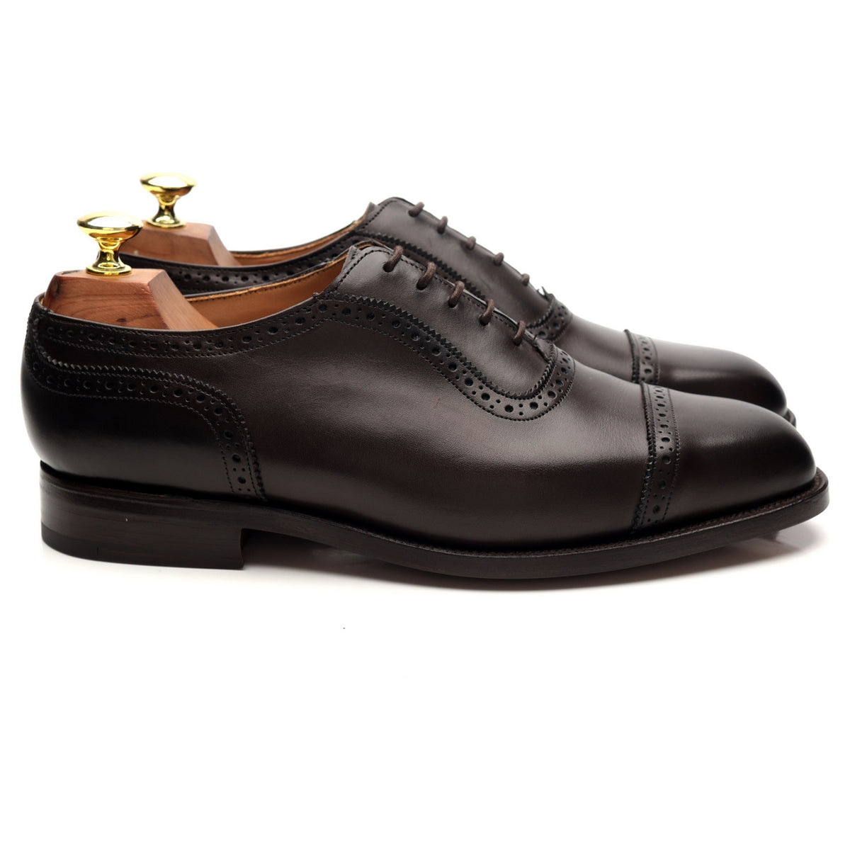 &#39;Belgrave&#39; Dark Brown Leather Oxford Brogue UK 7.5