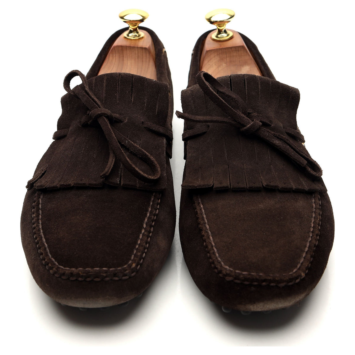 Dark Brown Suede Driving Loafers UK 8.5