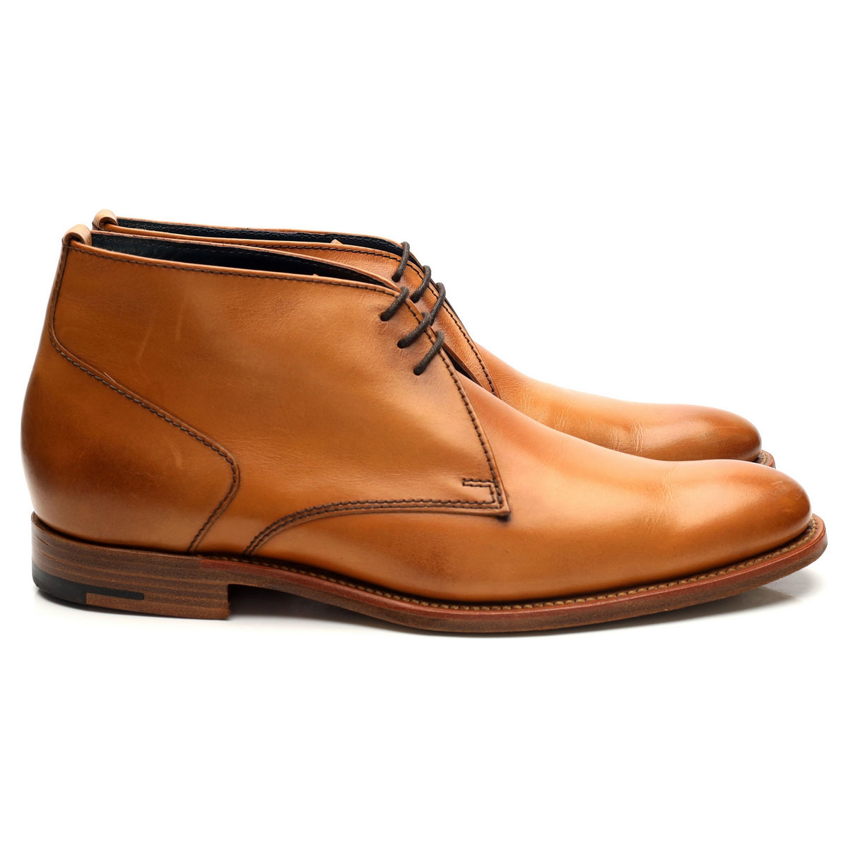 &#39;Lucius&#39; Tan Brown Leather Chukka Boots UK 7 F