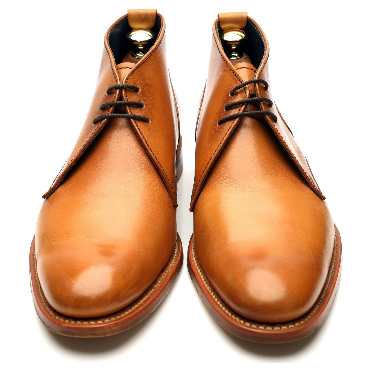 &#39;Lucius&#39; Tan Brown Leather Chukka Boots UK 7 F