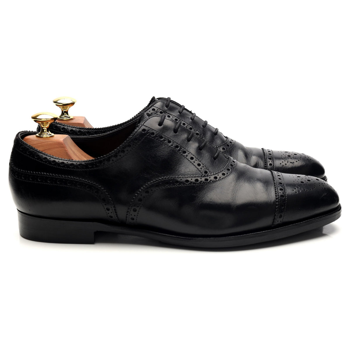 &#39;Asquith&#39; Black Leather Oxford Brogues UK 8.5 E