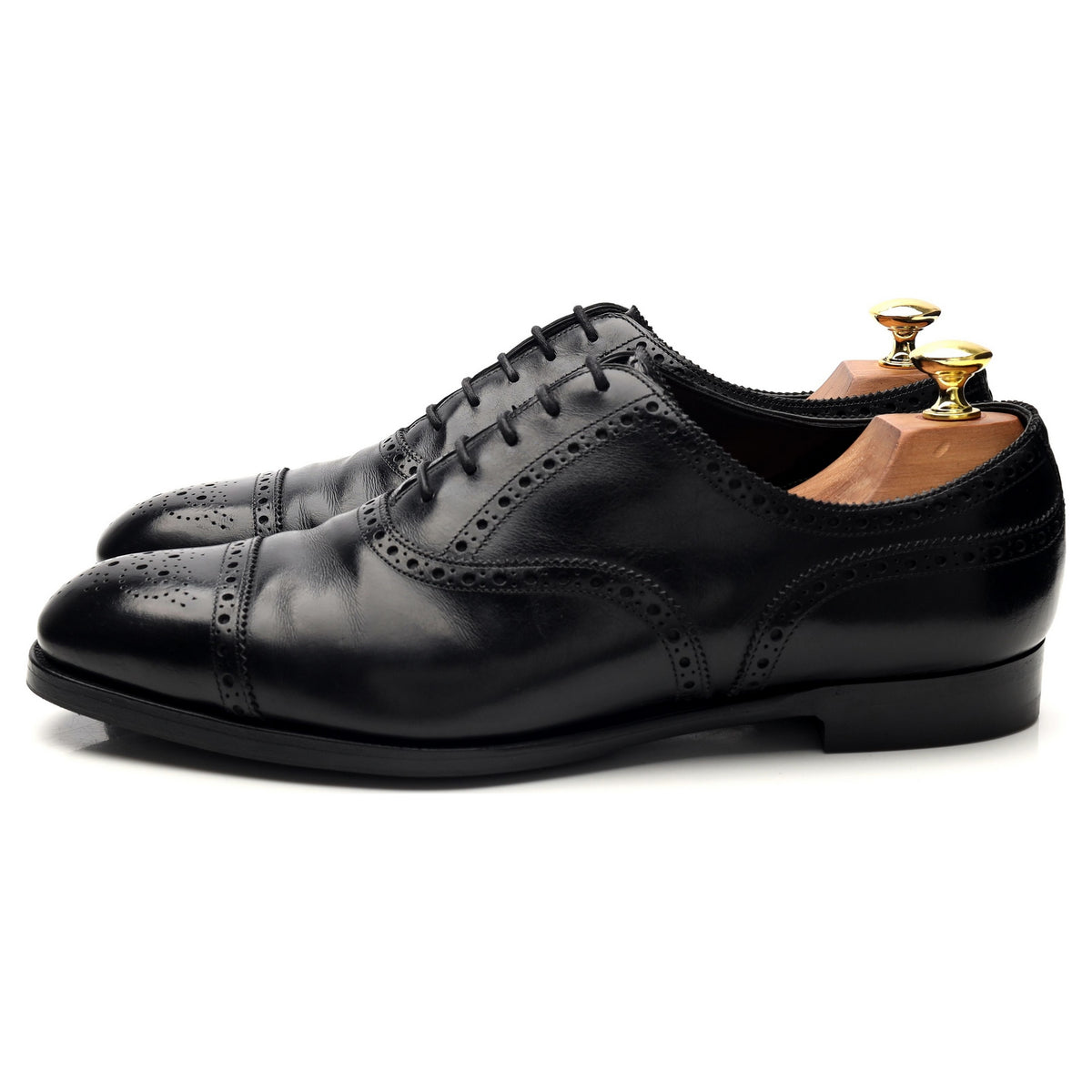 &#39;Asquith&#39; Black Leather Oxford Brogues UK 8.5 E