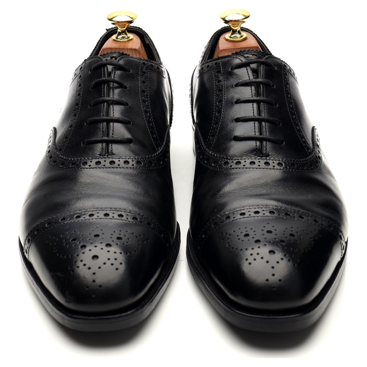 &#39;Asquith&#39; Black Leather Oxford Brogues UK 8.5 E