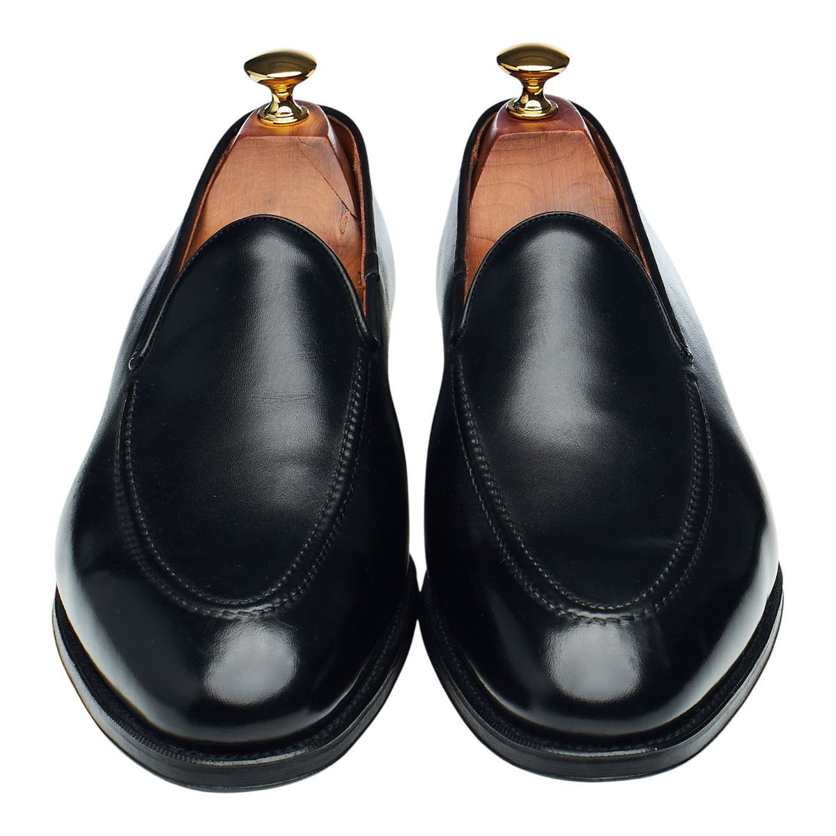 'Corded Loafer' Black Leather Slip On Loafers UK 9