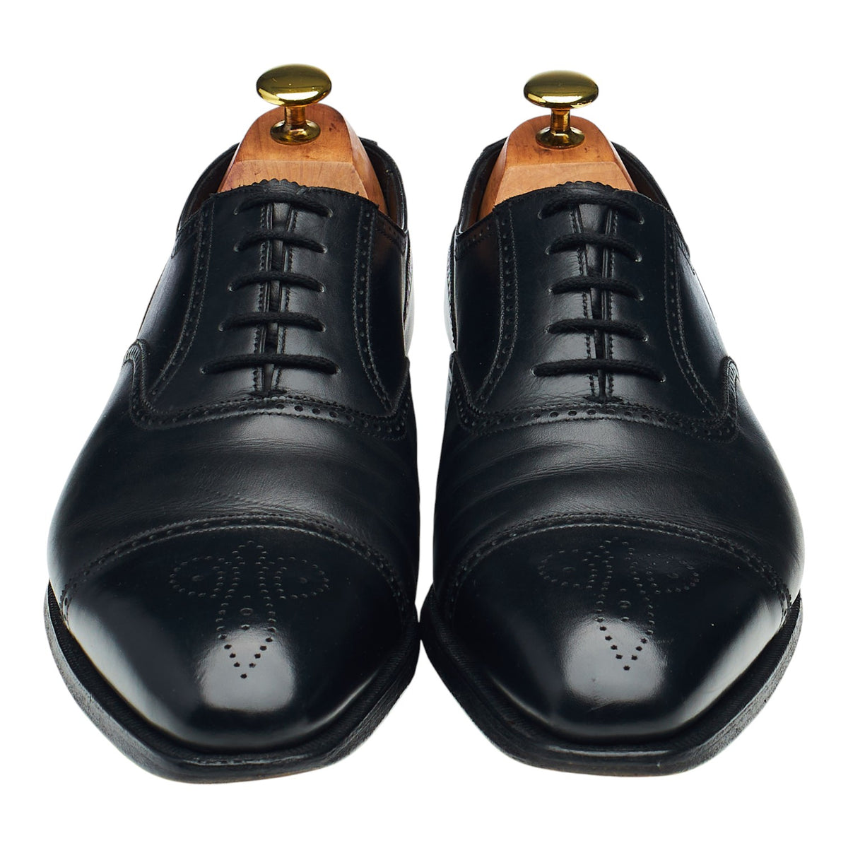 'Selborne' Black Leather Oxford Brogues UK 8 E