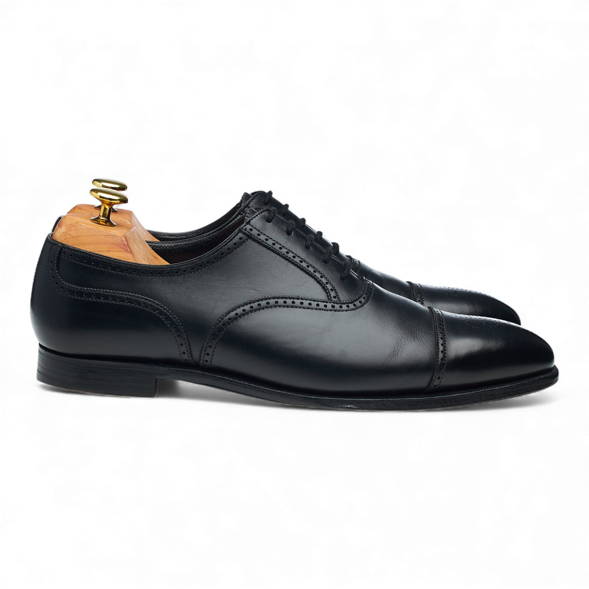 'Selborne' Black Leather Oxford Brogues UK 8 E