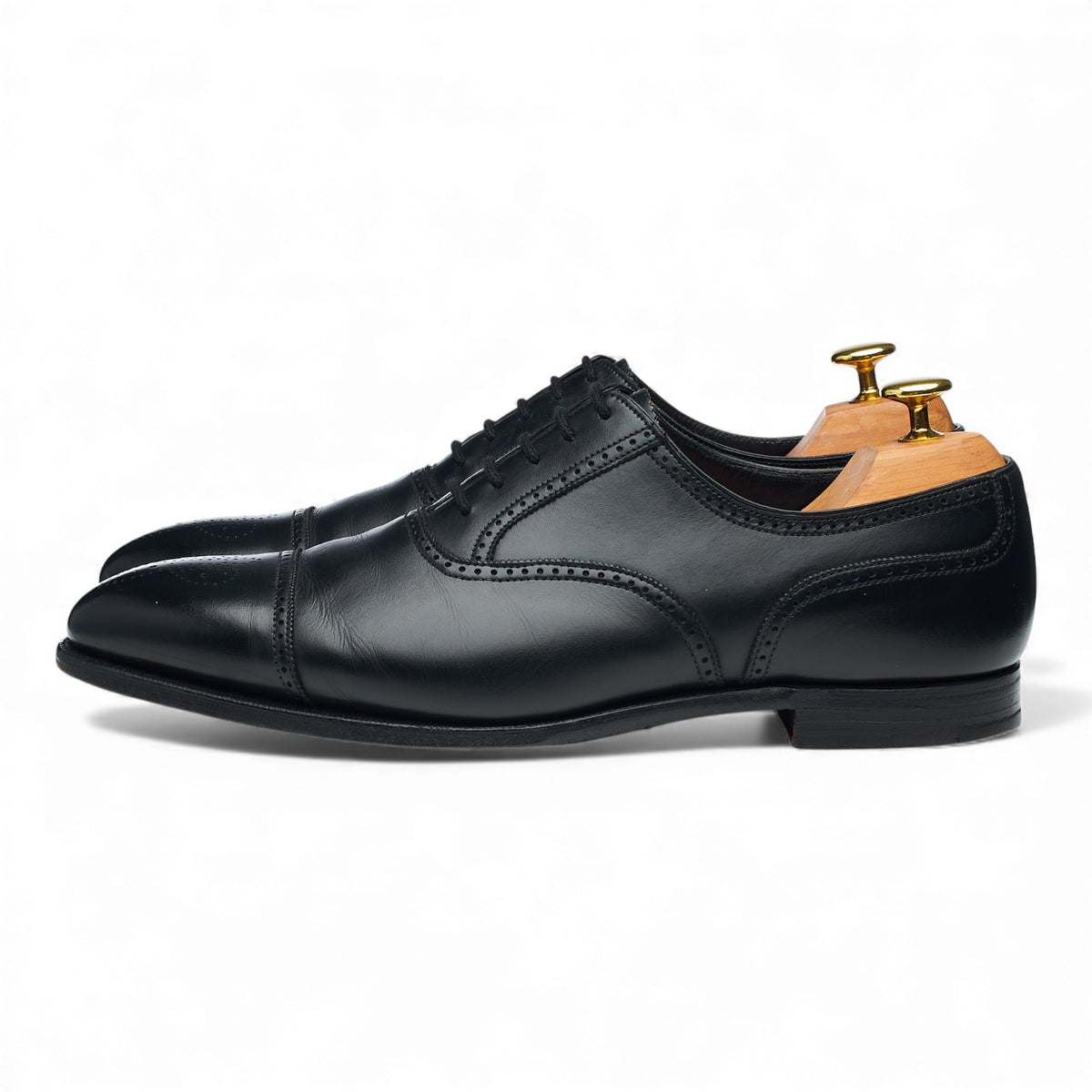 'Selborne' Black Leather Oxford Brogues UK 8 E