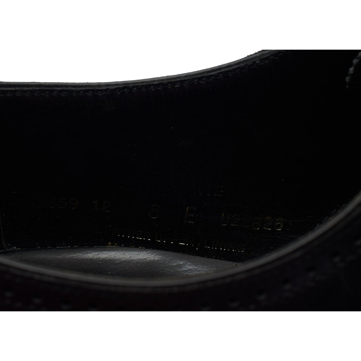 'Selborne' Black Leather Oxford Brogues UK 8 E