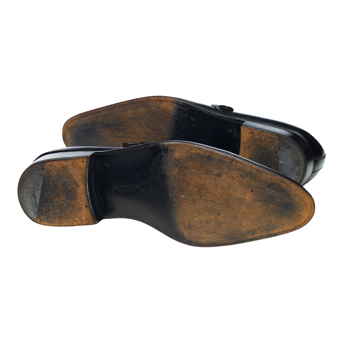 '531' Black Leather Monk Strap 7 E UK 7.5