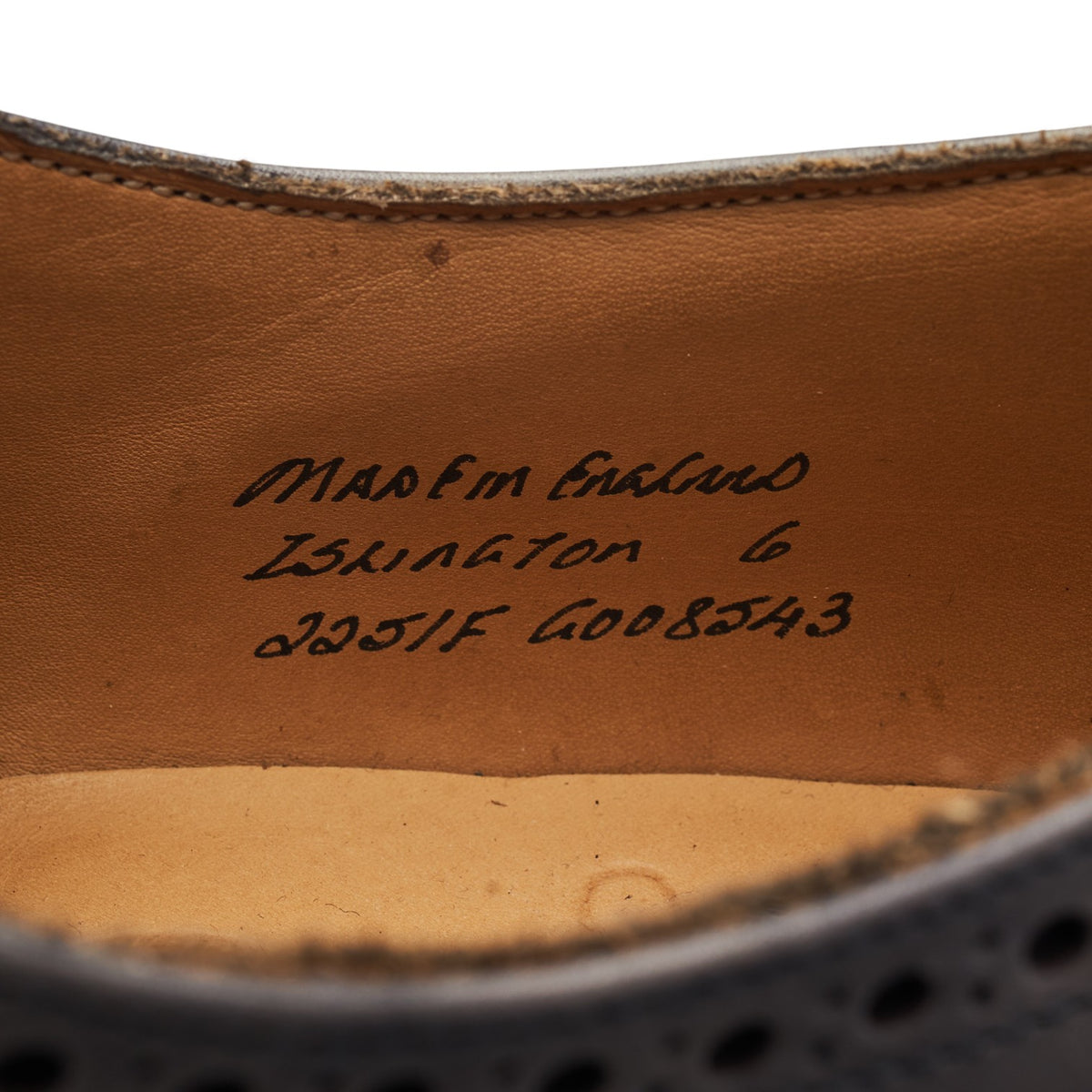 'Islington' Grey Leather Oxford Brogues UK 6 F