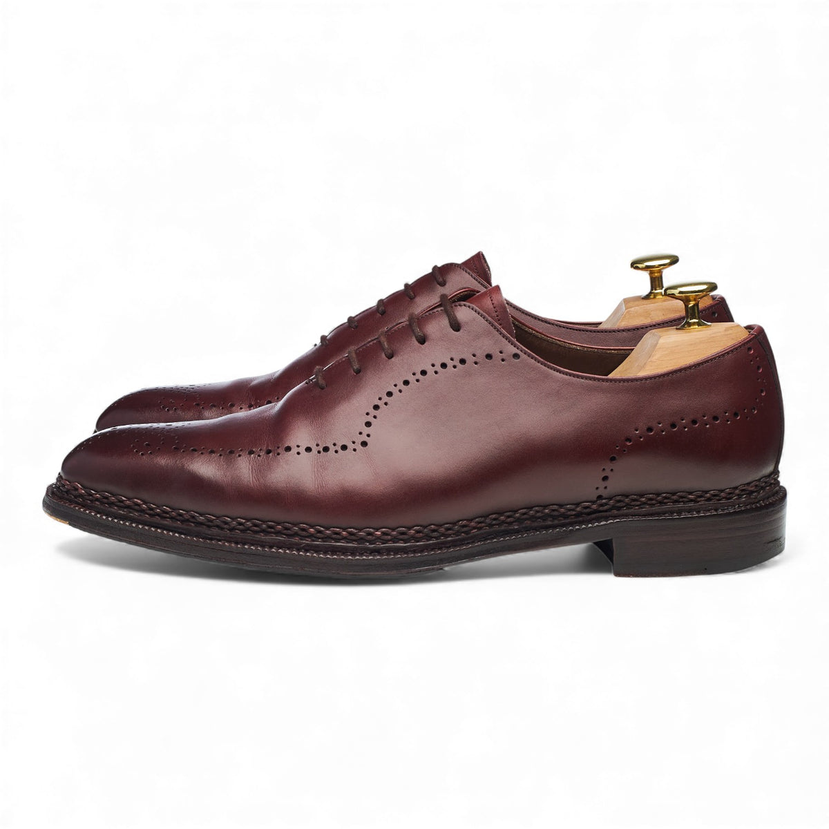 Linea Maestro '106462' Burgundy Leather Wholecut Oxford Brogues UK 8
