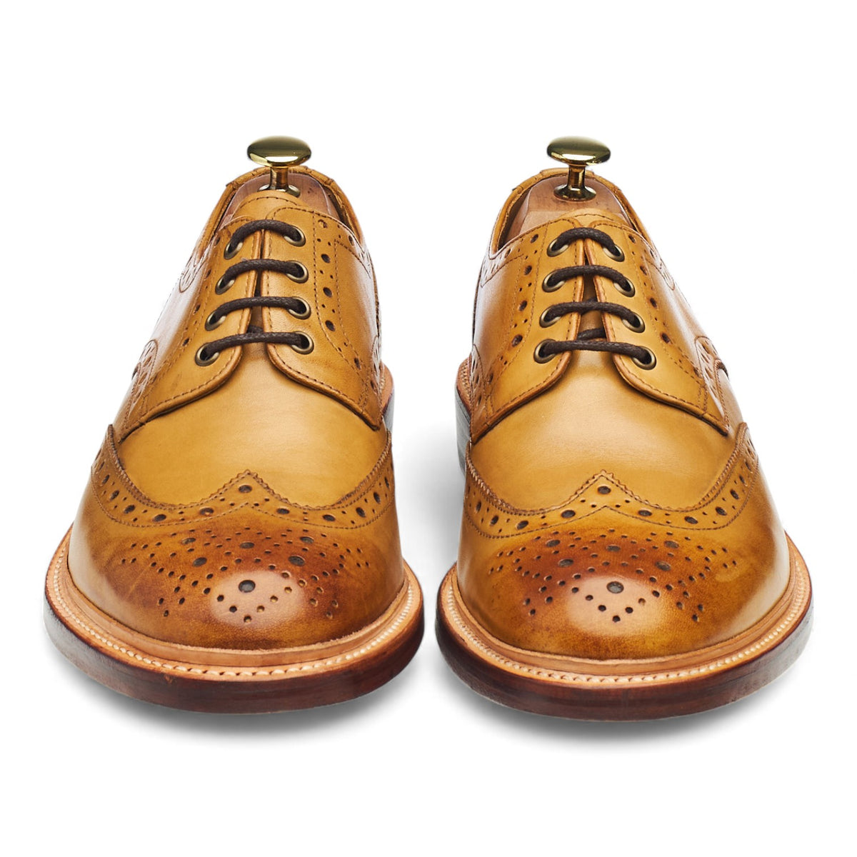 Patrick Grant Tan Brown Leather Derby Brogues UK 8