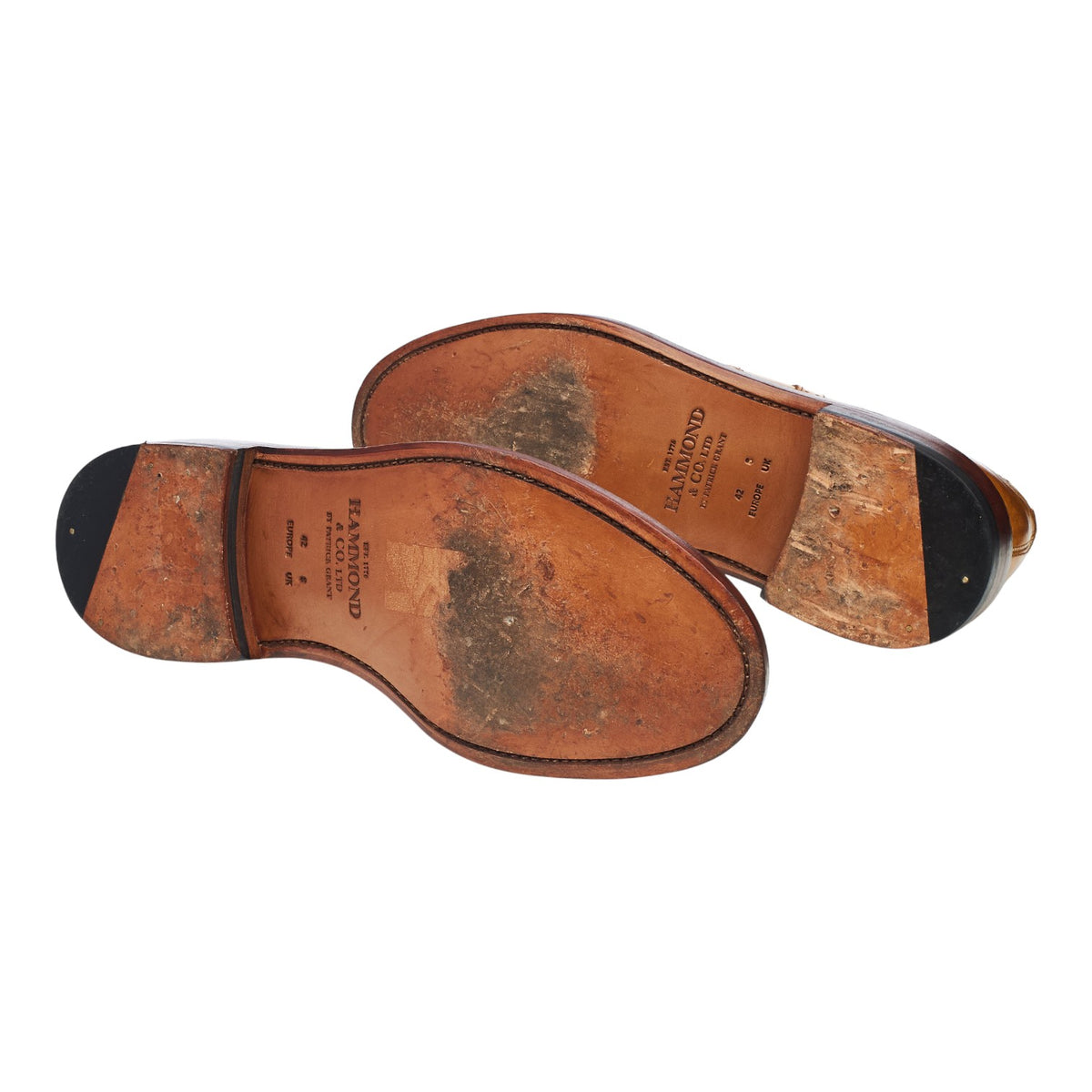 Patrick Grant Tan Brown Leather Derby Brogues UK 8