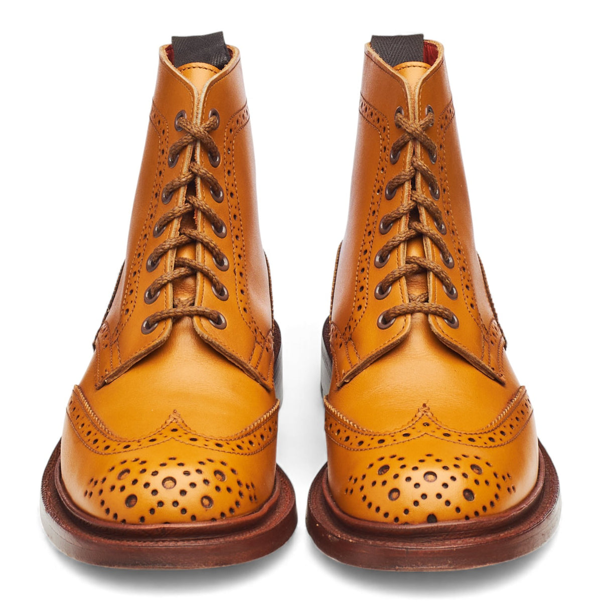 Women's 'Stephy' Tan Brown Leather Brogue Boots UK 3