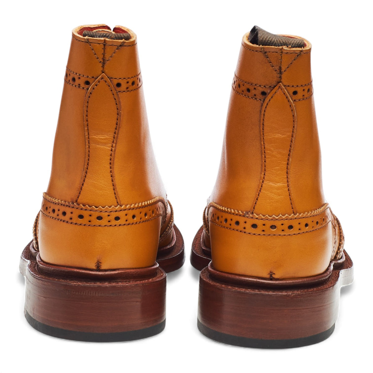 Women's 'Stephy' Tan Brown Leather Brogue Boots UK 3