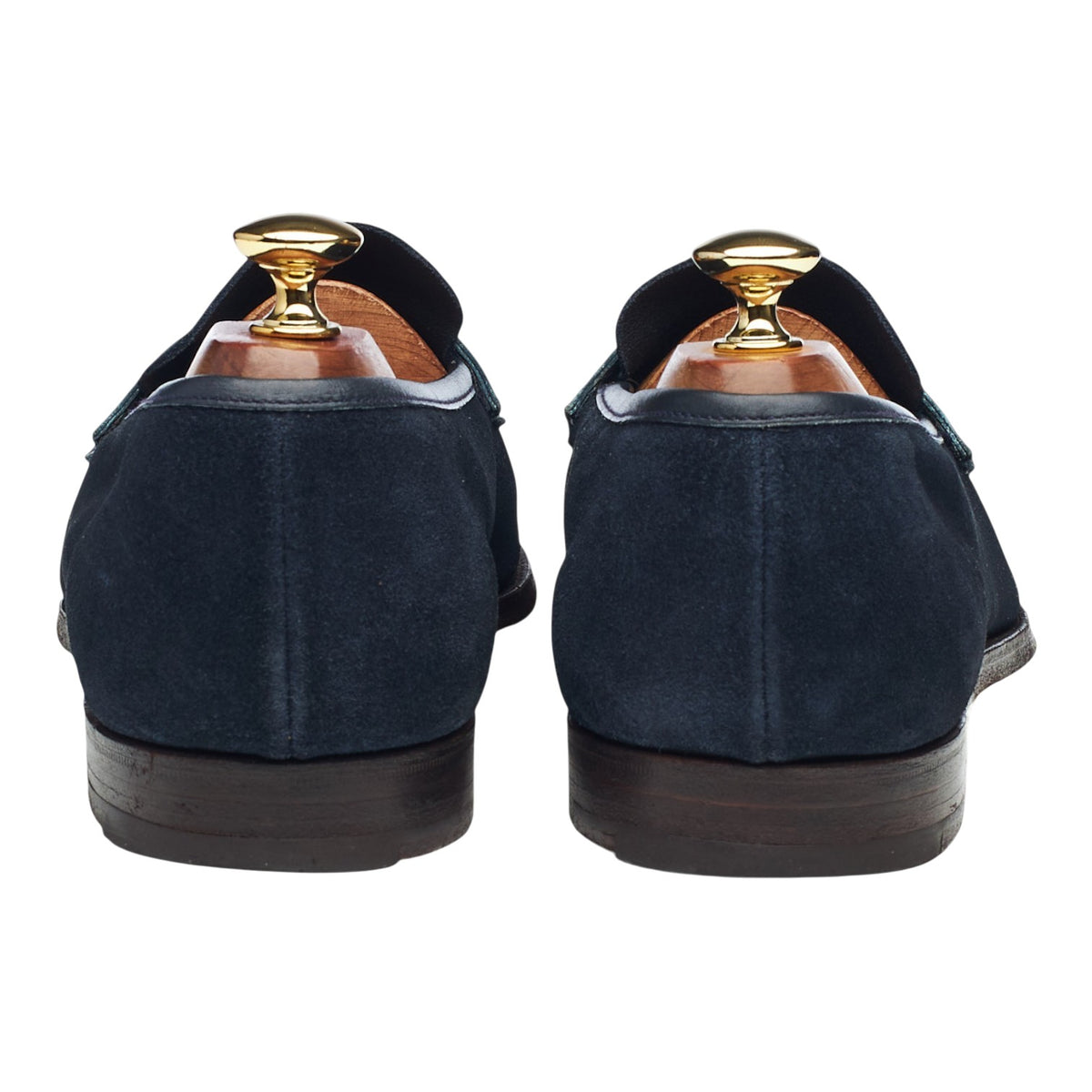 Navy Blue Suede Penny Loafers UK 9 E