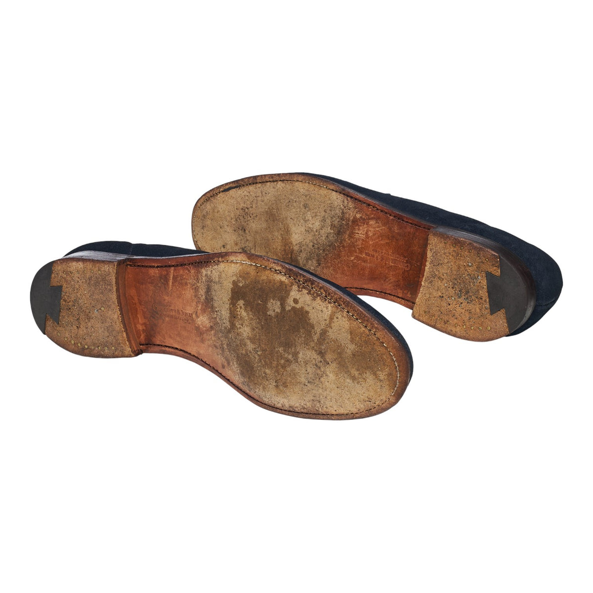 Navy Blue Suede Penny Loafers UK 9 E