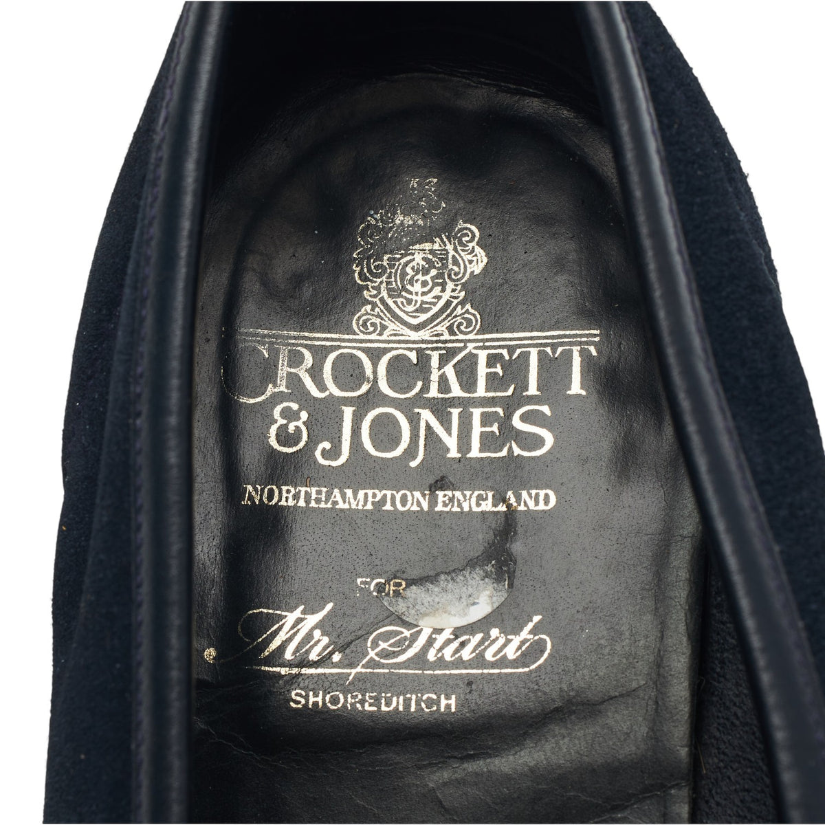 Navy Blue Suede Penny Loafers UK 9 E