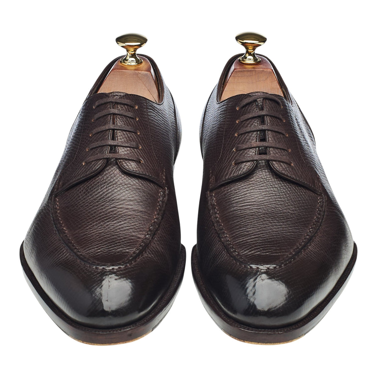 Dark Brown Grain Leather Derby Split Toe UK 8.5 F